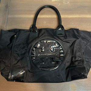 Tory Burch Nylon Tote with Leather Trim